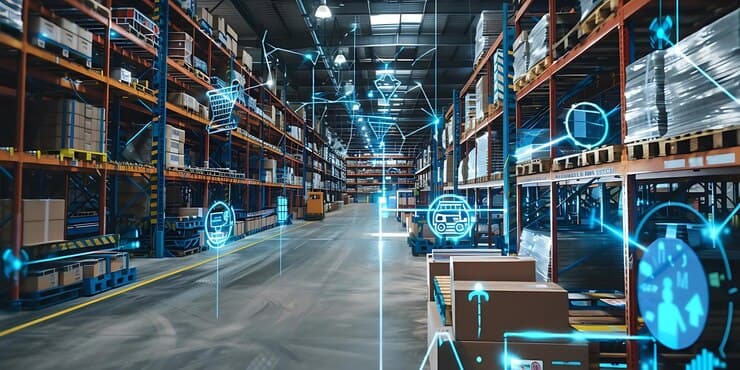 Warehouse operations with digital tracking overlays